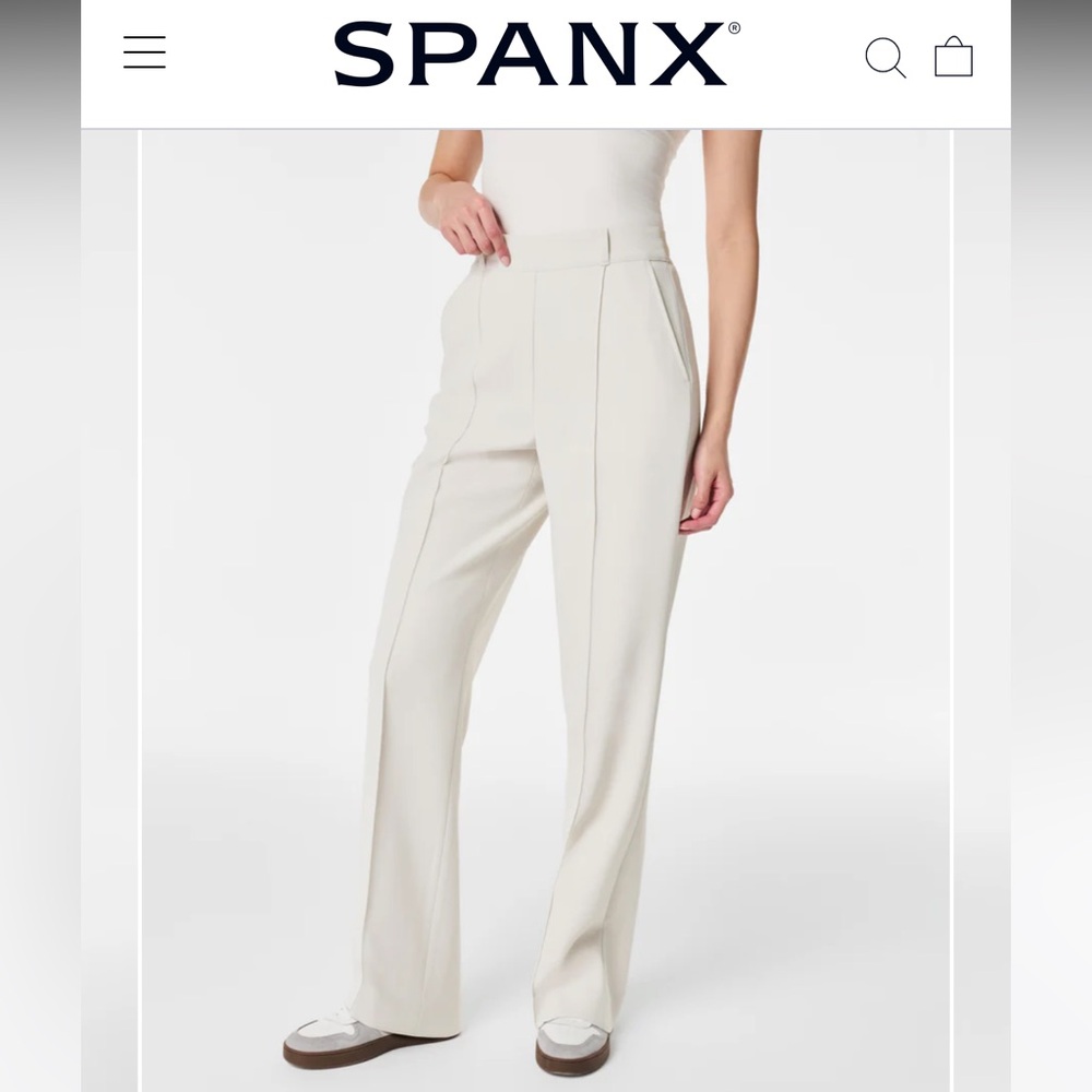 Elegant Cream Wide-Leg Trousers